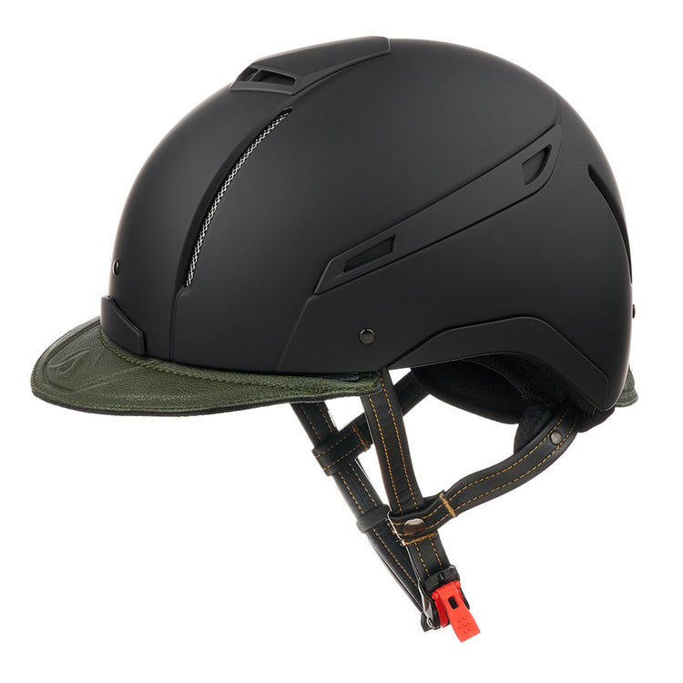 Jin Stirrup Helmet with Leather Black and Green
