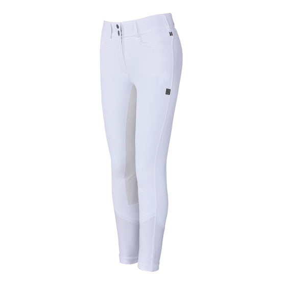 Leather seat white competition breeches