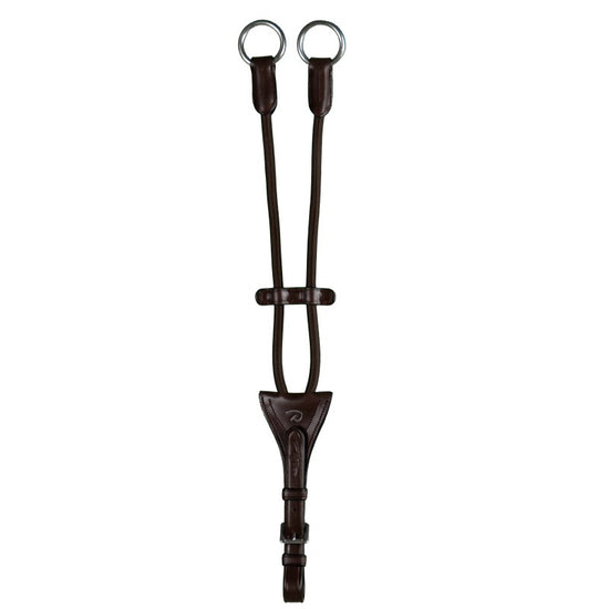 elastic martingale attachment in dark brown leather
