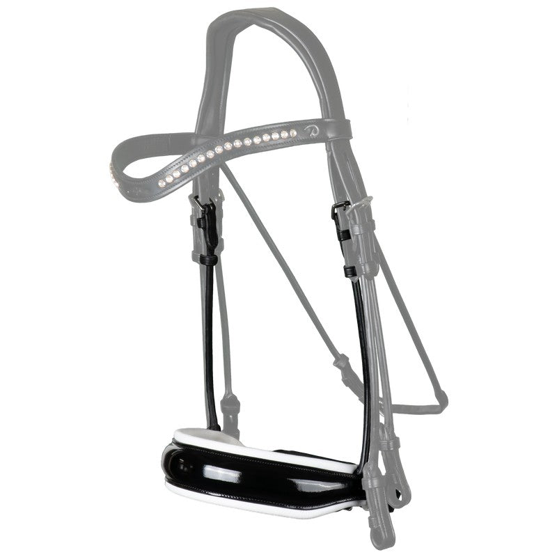 Large Patent noseband with white for double bridle