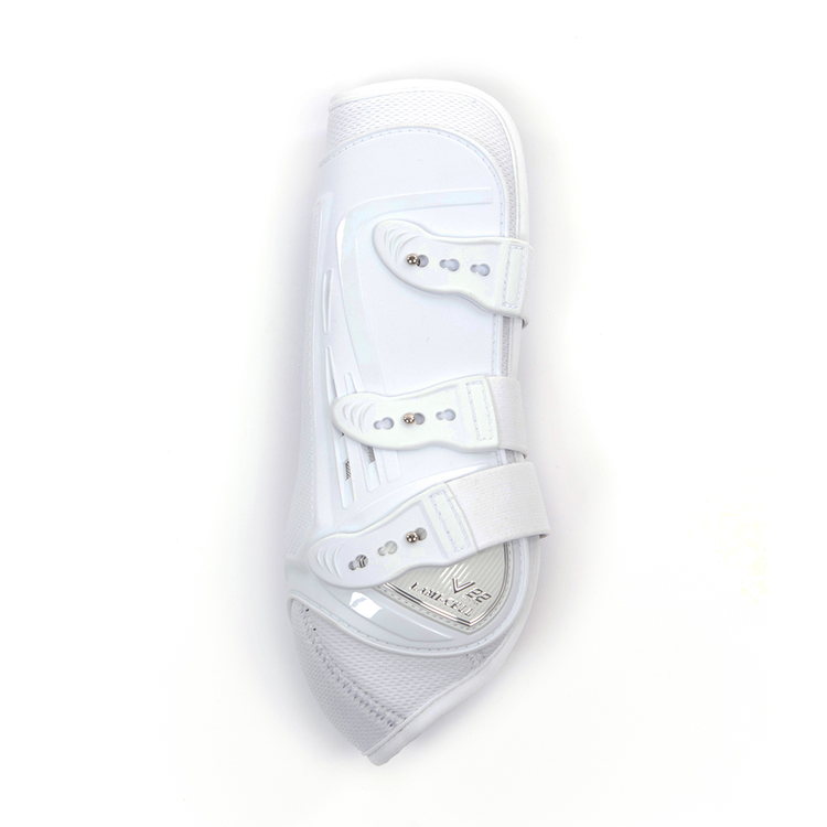 White tendon boots with fetlock protection