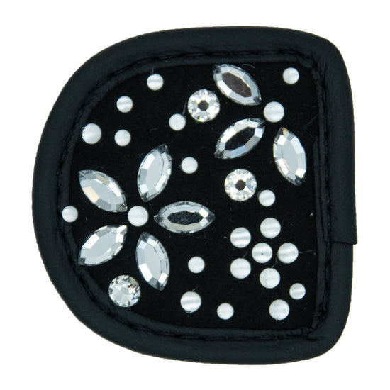 Swarowski crystals black flower glove patches