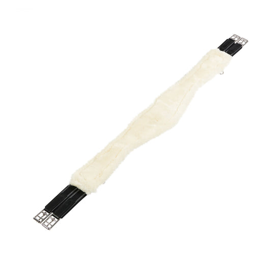 Leather girth with genuine sheepskin