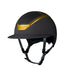 Equestrian helmet with gold