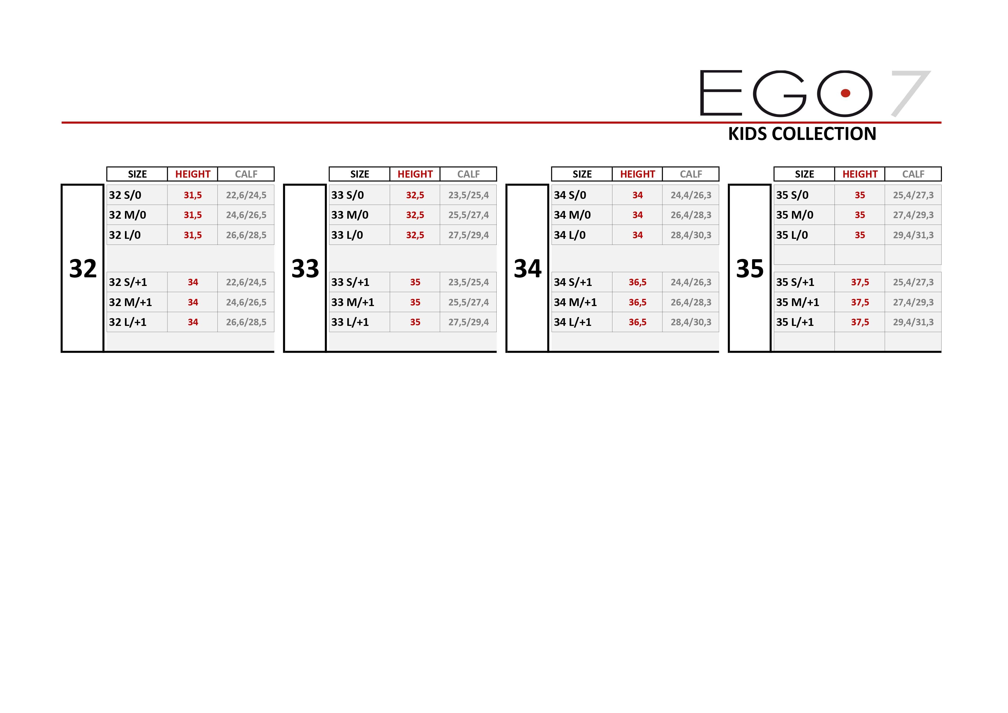 Ecco size chart store toddler