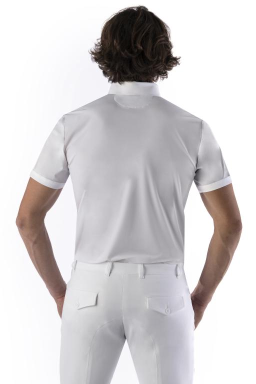 Mens White Dressage Short Sleeve Show Shirt