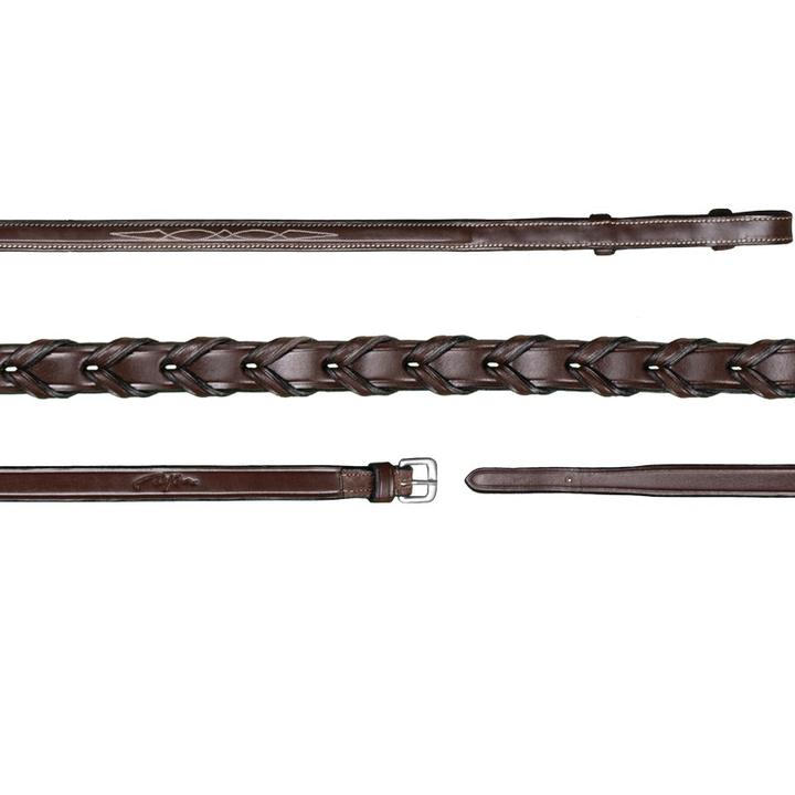 Laced leather hunter reins