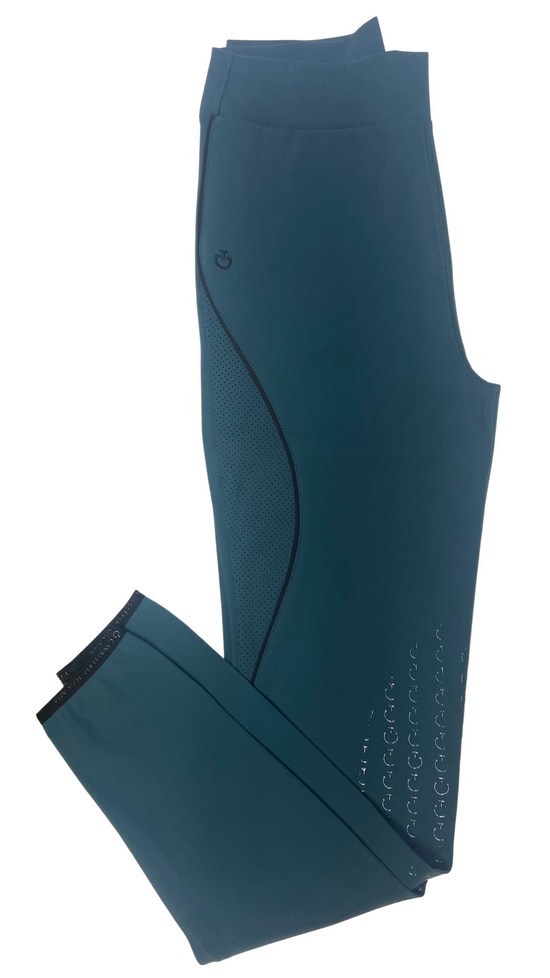Aubrion Team Full Grip Ladies Thermal Winter Riding Tights - Teal