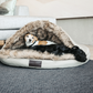 Luxurious comfortable dog bed with fake fur