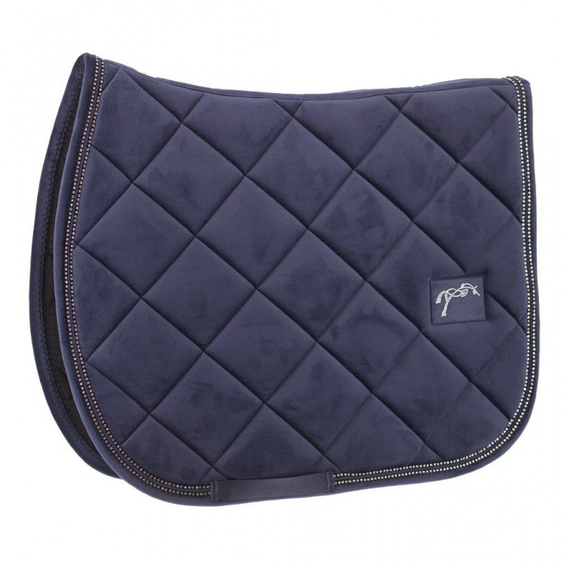 Crystal saddle pad for horses with a glamorous equestrian look.