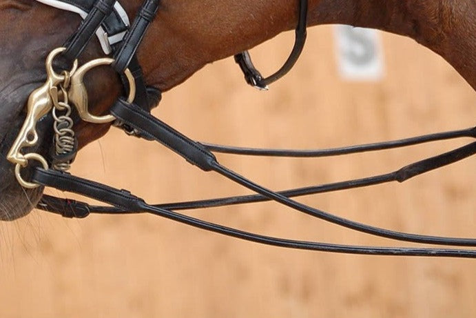 Dressage rolled leather reins