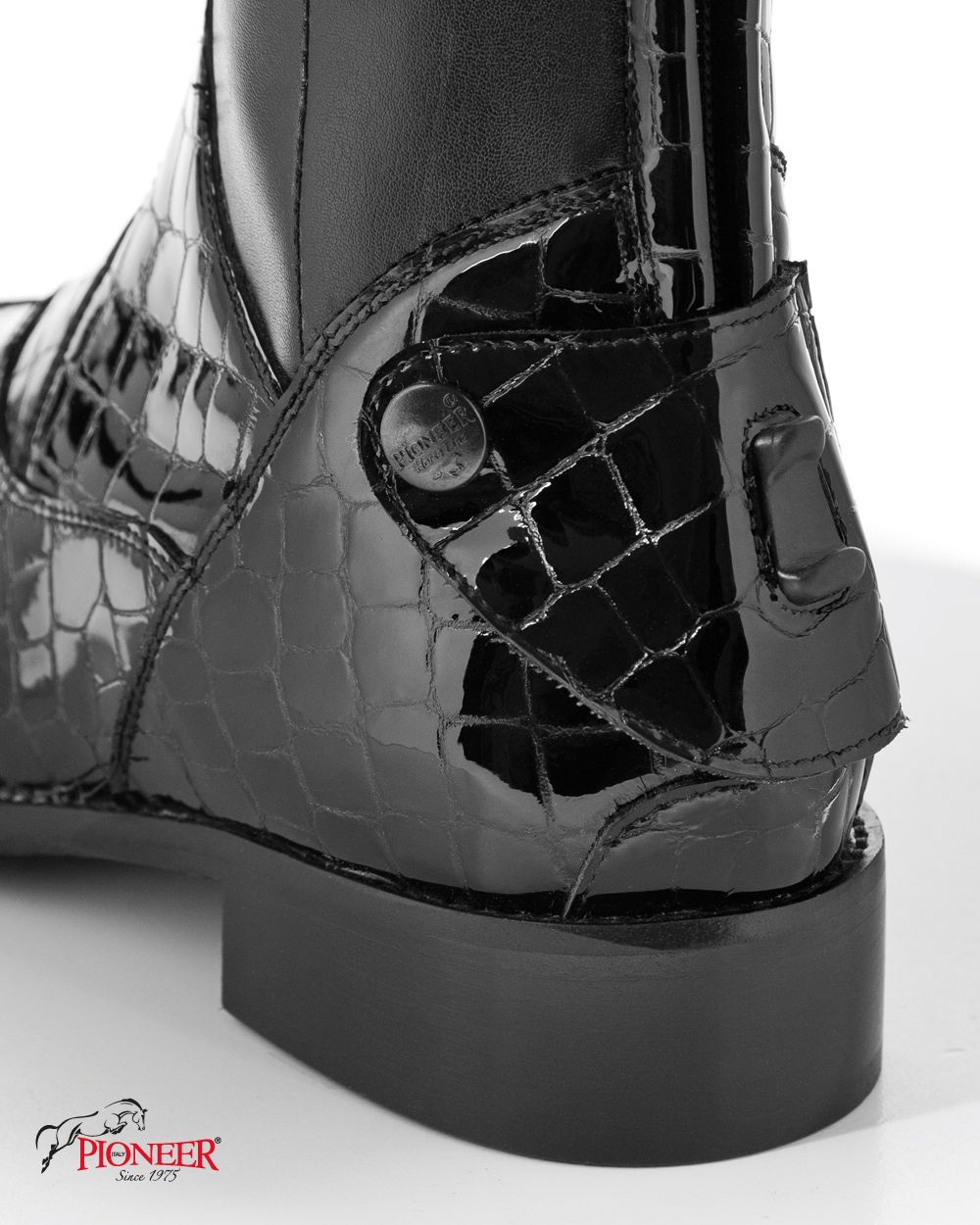 Tall Riding boots with croc detailing