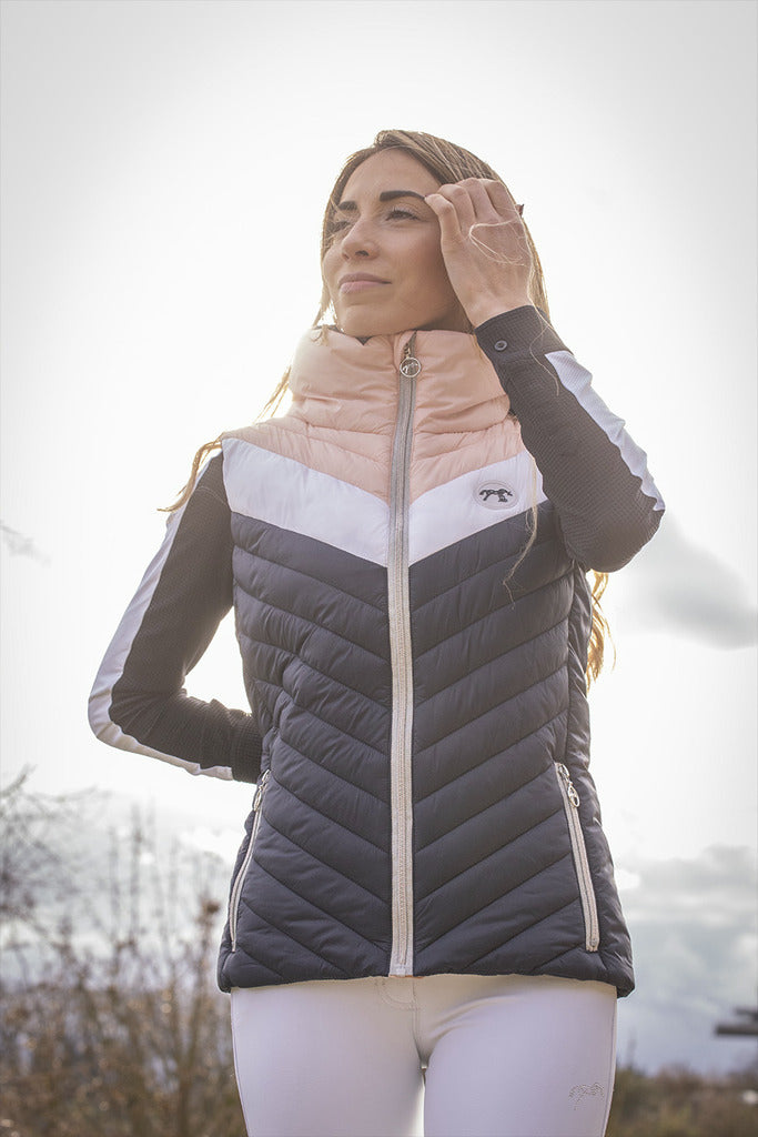 Equestrian vest for women with a comfortable sleeveless design.