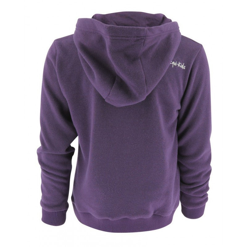 Purple hoodie with a zipper and pockets