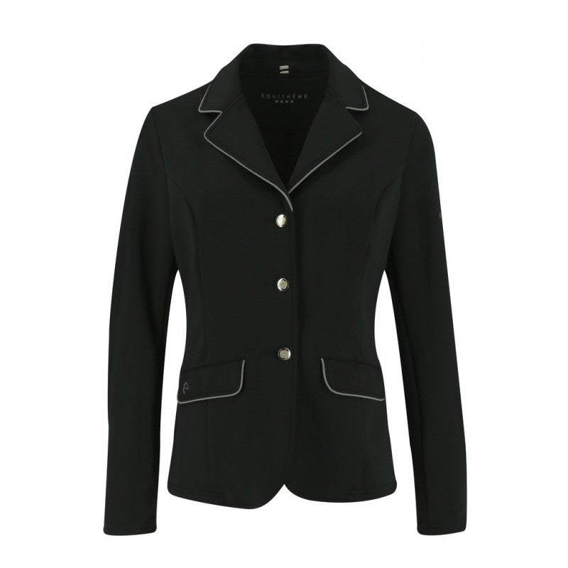 Black competition jacket with grey piping