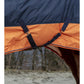 turnout rug with low-cross surcingles and an adjustable rear strap