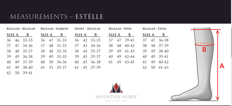 Mountain Horse Size Chart