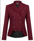 Fair Play Lexim Chic Short Dressage Tailcoat in Burgundy with breathable stretch fabric and elegant feminine fit.