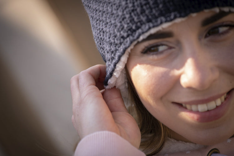 Warm beanie for horse riders during cold stable days.
