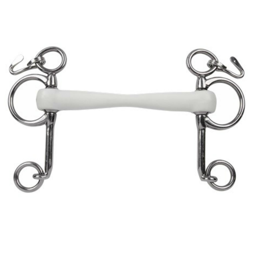 Trust Inno Sense Baby Pelham Flexi Soft Bit with flexible synthetic mouthpiece and metal core.