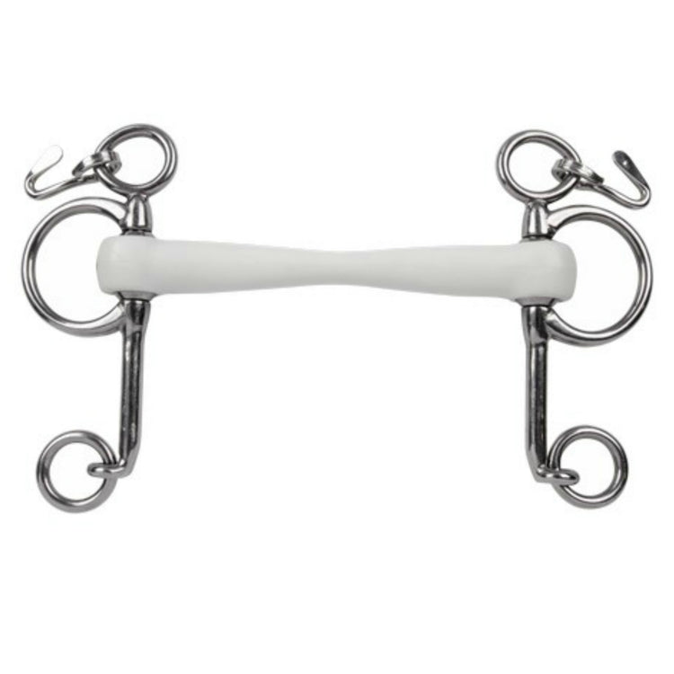 Trust Inno Sense Baby Pelham Flexi Soft Bit with flexible synthetic mouthpiece and metal core.