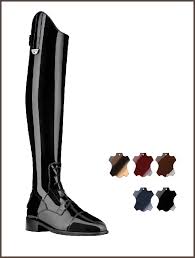 Patent leather field boots