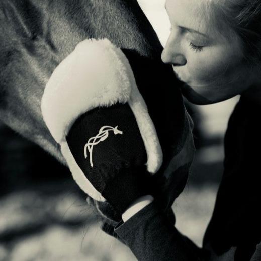 Horse grooming glove for polishing the coat after regular grooming.