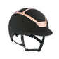 Equestrian helmet with rose gold
