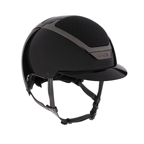 Black horse riding helmet with grey details