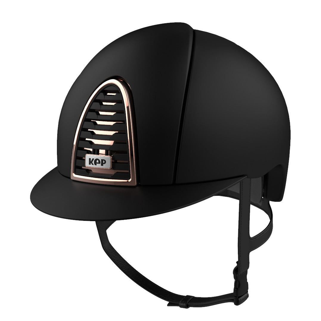 Rose gold riding helmet