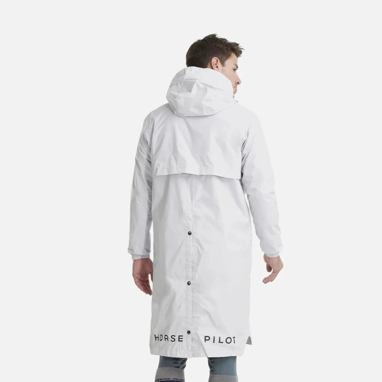 Long white raincoat sales