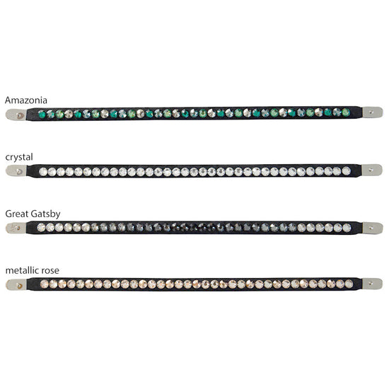 Magic Tack Single Row Long Straight Browband for an elegant horse bridle.