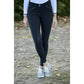 Mid-rise horse riding breeches for women with a comfortable waistband.