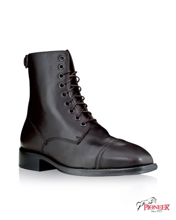 Laced jodhpur boots with back zip