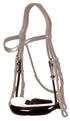 Brown patent noseband with white padding for double bridle