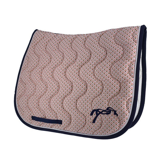 Penelope Art Deco Saddle Pad with an elegant equestrian design.