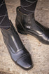 Penelope Celeste leather ankle boots with elegant decorative stitching.