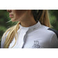 Penelope equestrian competition shirt with breathable perforated inserts.