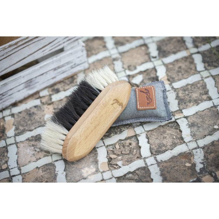 Penelope horse head grooming brush for gentle cleaning of sensitive areas.