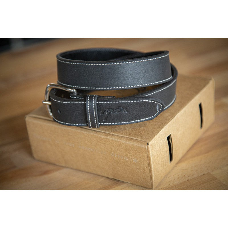 Penelope Initial leather belt in brandy with embossed signature logo