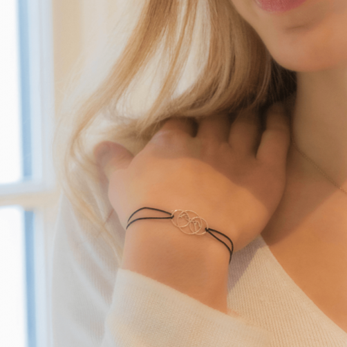 Equestrian jewellery for women with a delicate black cord.