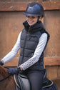 Penelope padded vest with faux fur and velvet lining at the shoulders.
