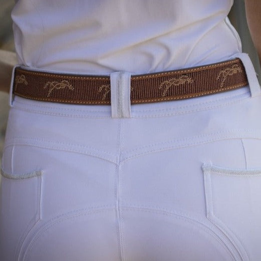 Penelope Pearlog equestrian belt for women and horse riders.