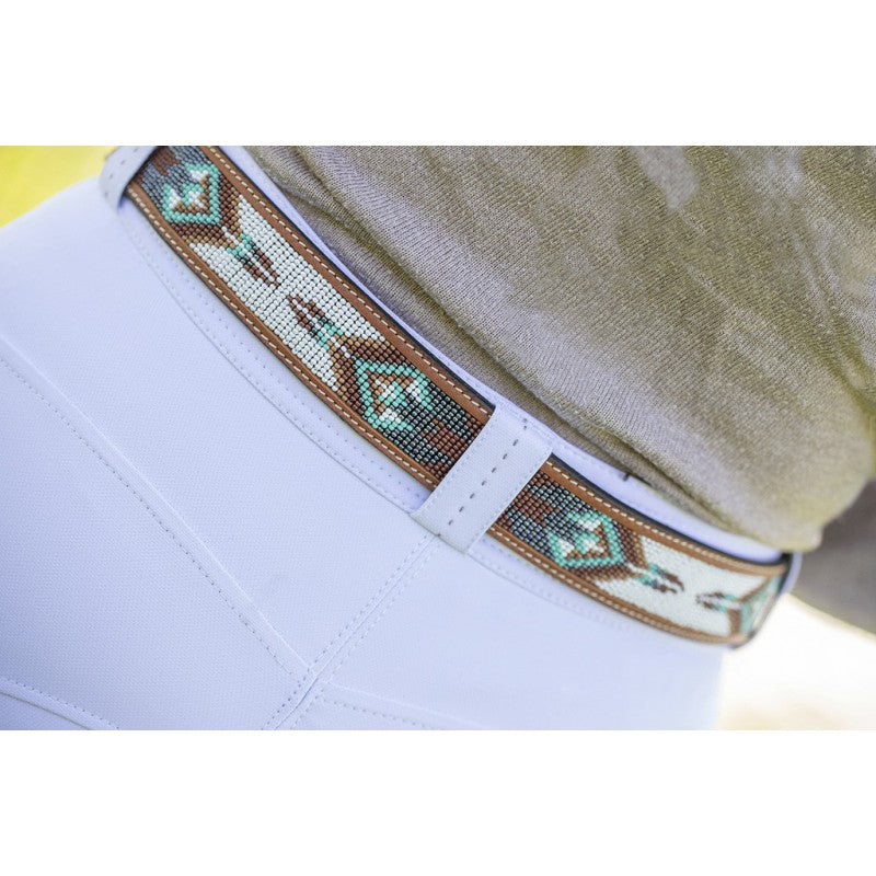 Penelope belt for wearing with riding breeches and horse show outfits.