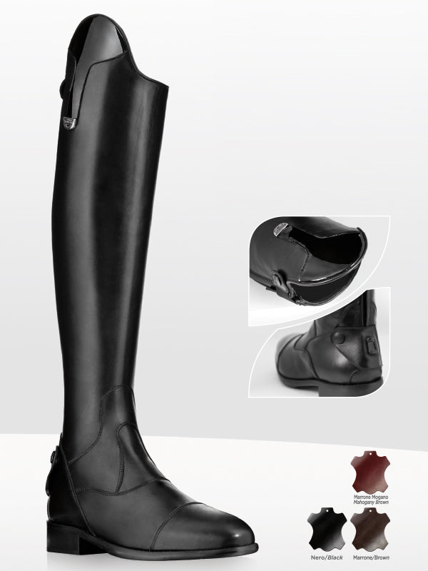 Long Black Leather Riding Boots