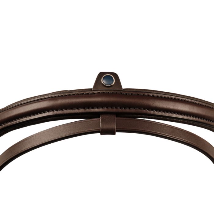 Detailed view of the Stübben 2300 Leitrim Combined Noseband with its leather straps and fittings.