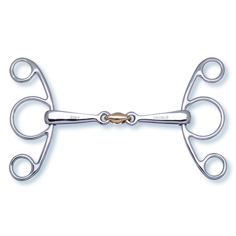Double-jointed mouthpiece and sculpted side pieces of the Stübben 2in1 Butterfly Bit.