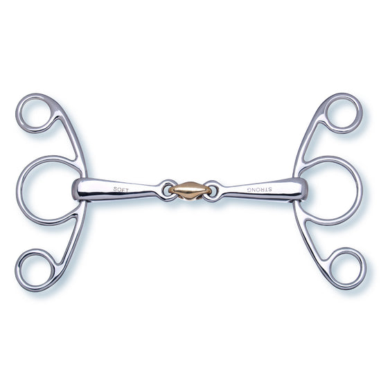 Double-jointed mouthpiece and sculpted side pieces of the Stübben 2in1 Butterfly Bit.