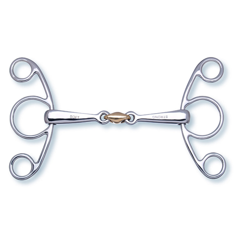 Double-jointed mouthpiece and sculpted side pieces of the Stübben 2in1 Butterfly Bit.