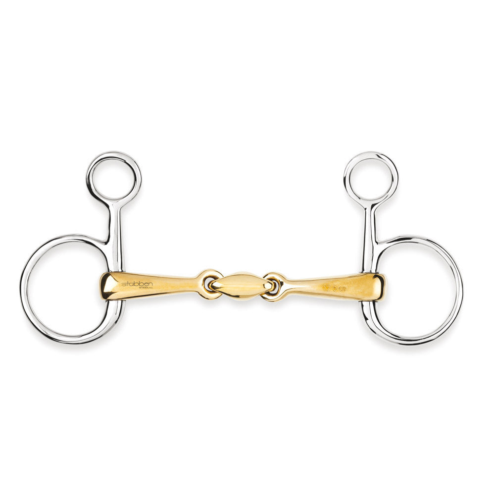 Stübben Baucher Bit Double Broken with SWEET Copper mouthpiece and stainless steel sides.